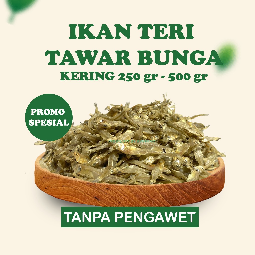 Teri Bunga Tawar Kering 250-500 GR - Ikan Teri Kualitas Premium Asli Lampung - COD | MPASI