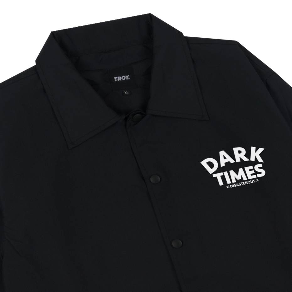 Troy Company Coach Jacket Dark Times Black - Jaket Windbreaker Hitam WN 3120