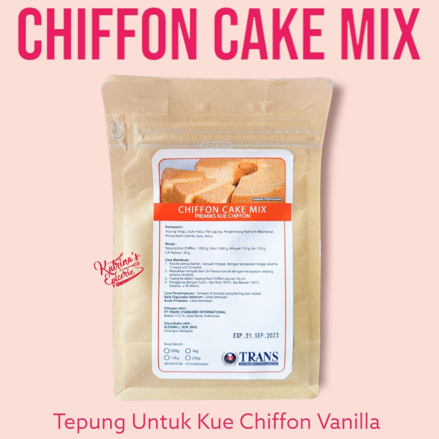 

TERBARU Trans Chiffon Cake Mix 500 Gram Tepung Premix Kue Vanila