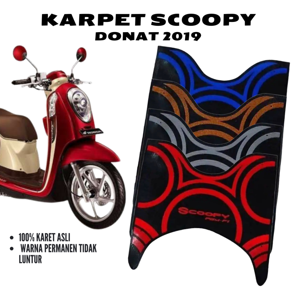 karpet motor scoopy 2019 / pijakan kaki motor honda scoopy donat 2019