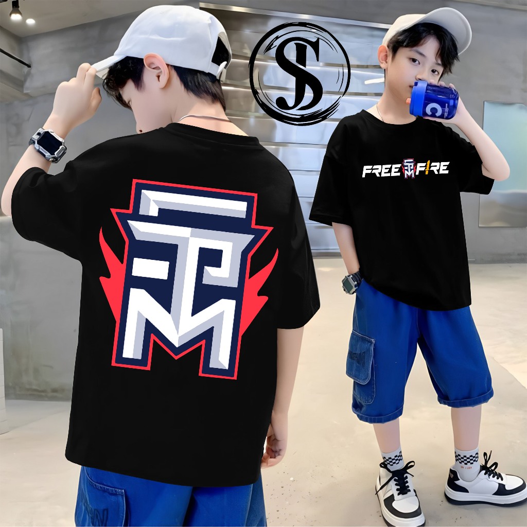 KAOS ANAK FREE FIRE SQUAD STM CEES GAME USIA 1-12 TAHUN - BAJU FF ANAK COWOK CEWEK BISA BAYAR DI TEM