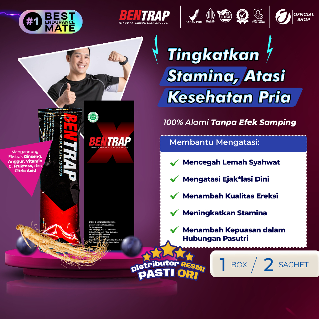 Bentrap Ekonomis - Isi 2 Sachet / Herbal Stamina Pria / Suplemen Dewasa