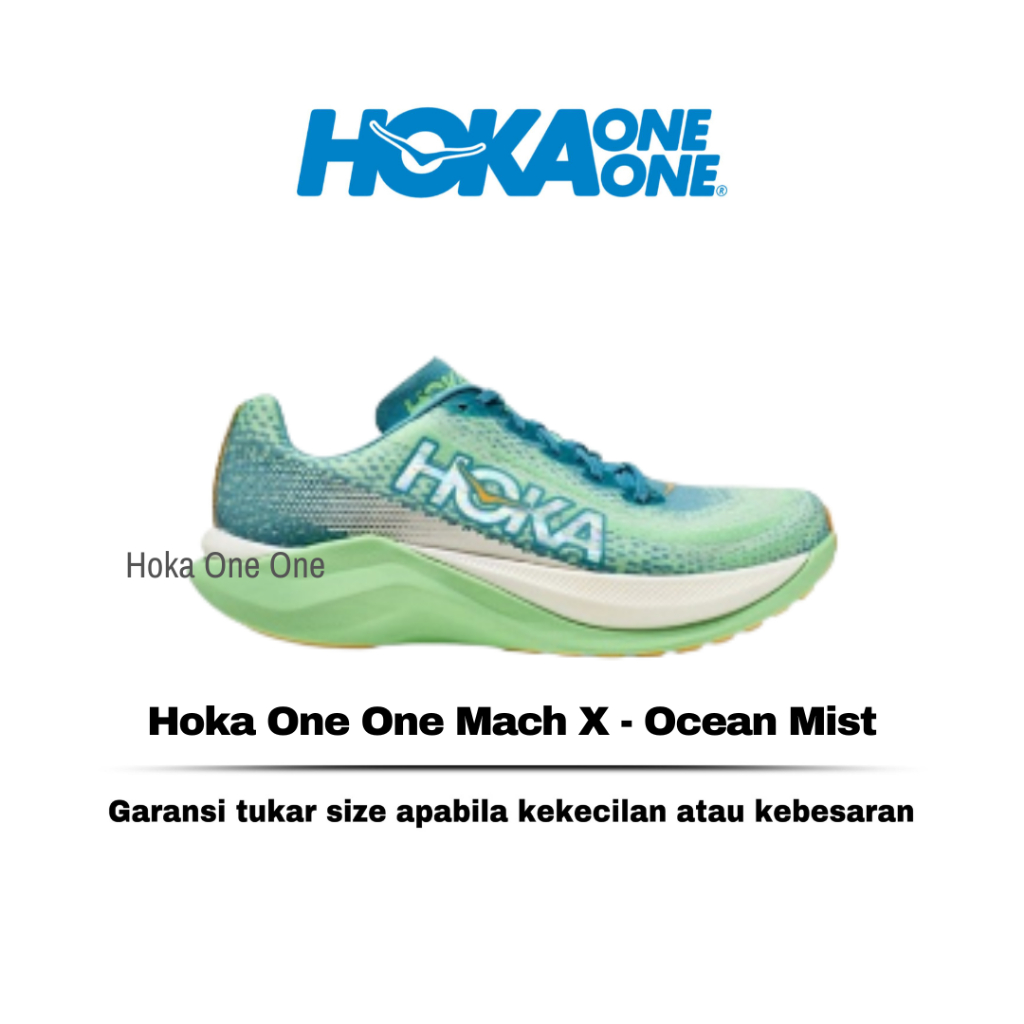 SEPATU HOKA ONE ONE MACH X OCEAN MIST  ORIGINAL