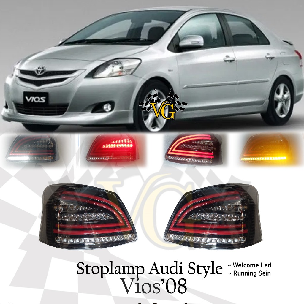 STOPLAMP VIOS GEN 2 2008 - 2013 LAMPU BELAKANG CLEAR WELCOME LED