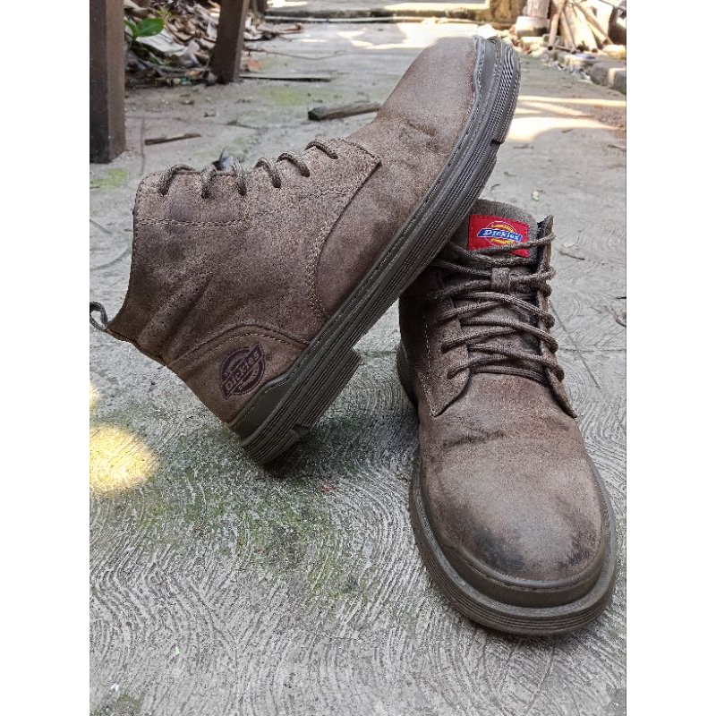 sepatu Dickies boots brown sz 41 42 kulit