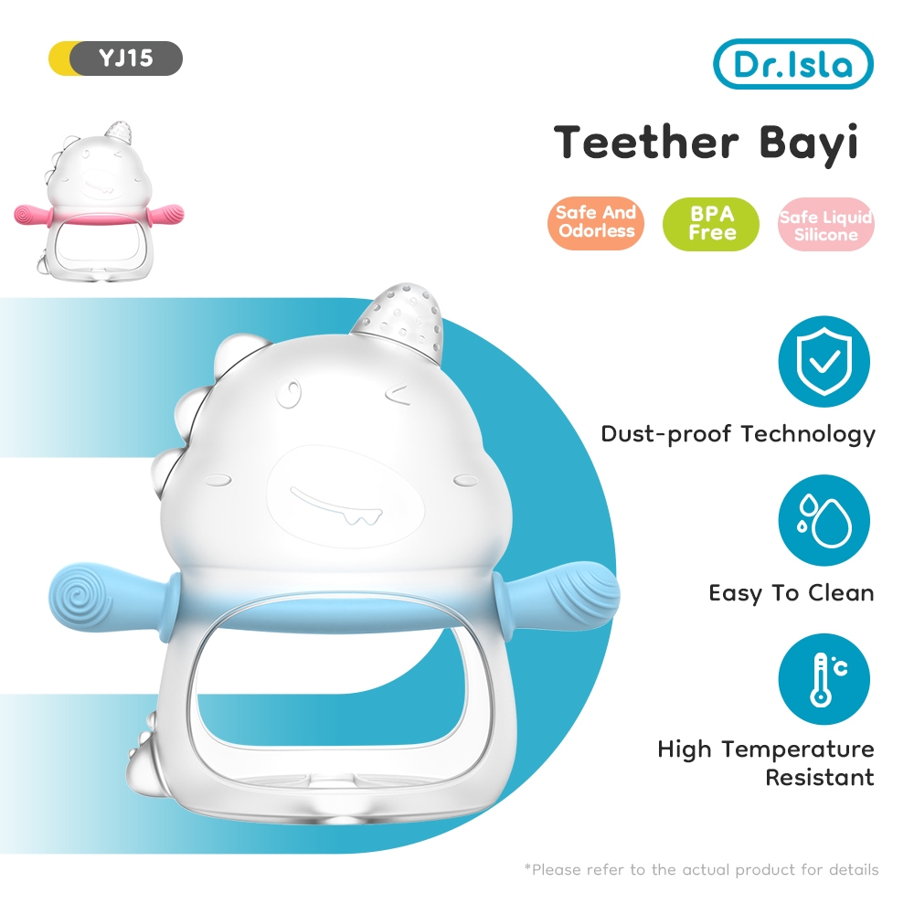 Dr.isla Teether Bayi BPA Free Gigitan Bayi 0 6  Mainan Bayi Bahan Keamanan Silikon Newborn YJ15