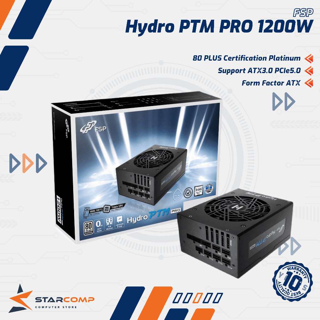FSP PSU HYDRO PTM PRO 1200W 80+ PLATINUM Modular ATX3.0 PCIe Gen5 PSU Power Supply