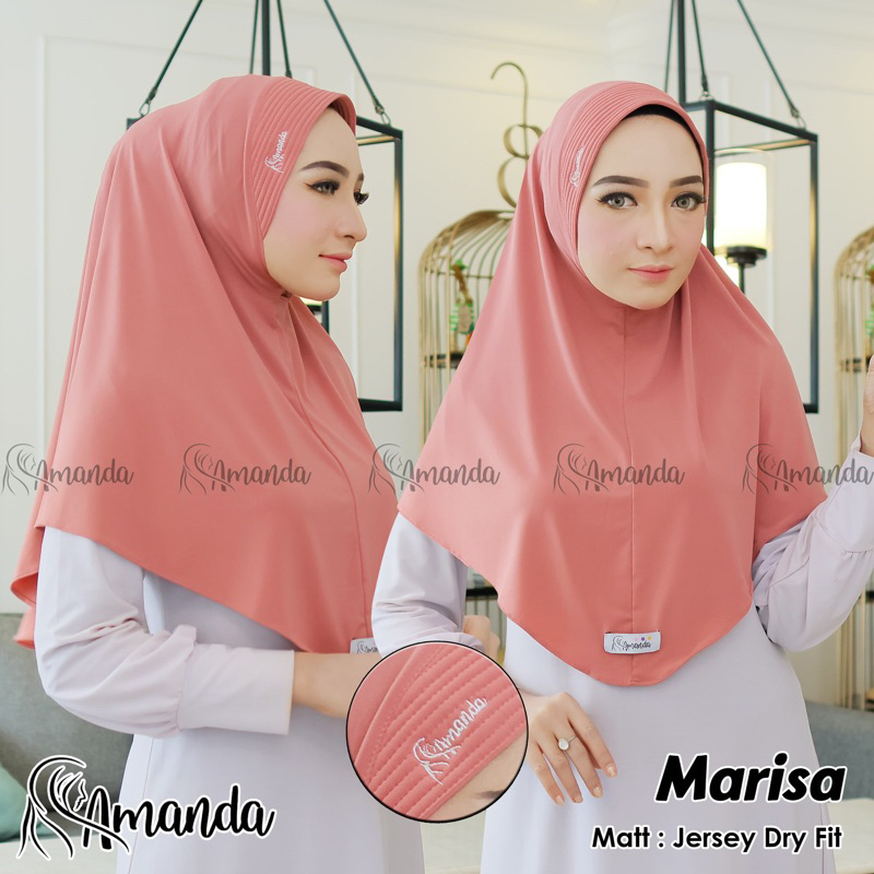 Marisa Size M - (tanpa serut) hijab bergo jersy premium | Amanda hijab