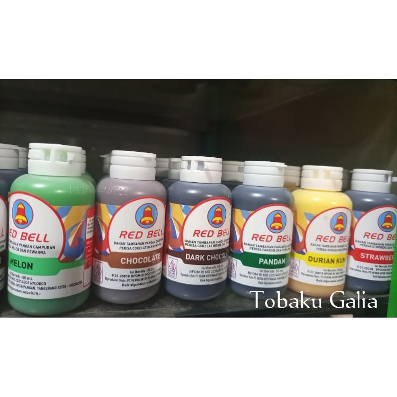 

Perisa dan pewarna "RED BELL 55ml" aneka macam varian
