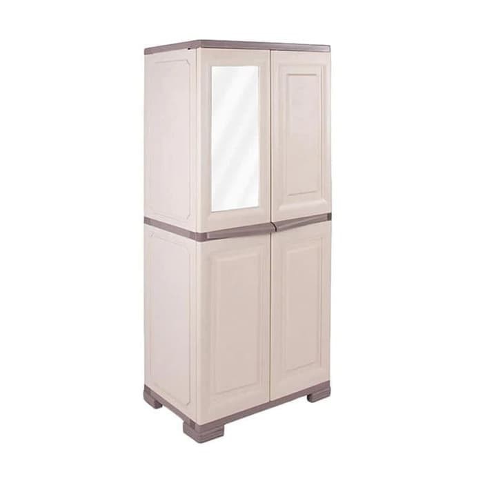 Olymplast OMC FGC Lemari Pakaian Laci Drawer Container Plastik Dengan Gantungan dan Cermin Tanpa Lac