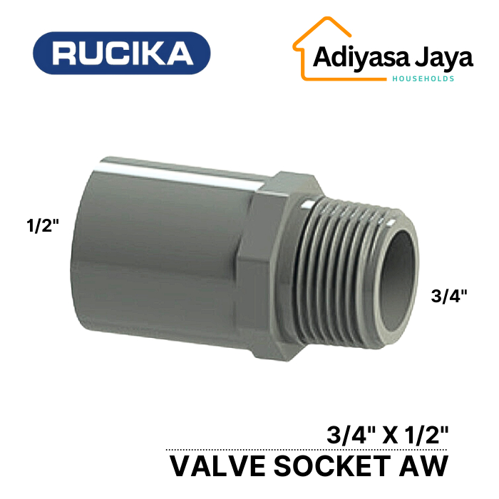 Valve Sock AW 3/4 X 1/2 (Rucika) / SDL (Sock Drat Luar