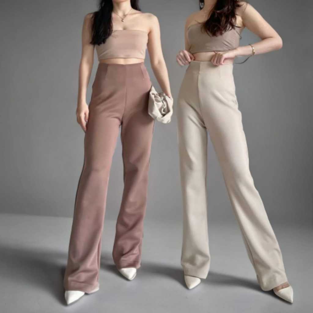 Flare Pants Scuba-Flare Pants Highwaist-Kulot Highwaist Cutbray Scuba