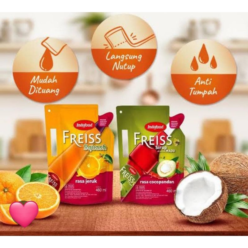 

Sirup freiss Indofood kemasan pouch 460ml
