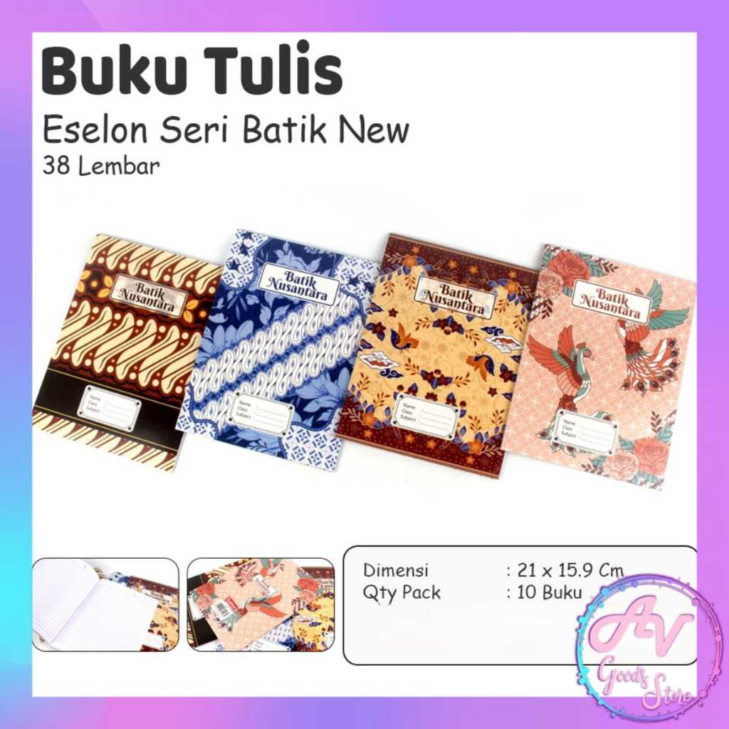 

1Pak Buku Tulis BATIK 38lembar (10Pcs) / Buku Tulis Garis ESELON 38lbr / Buku Tulis Kwarto