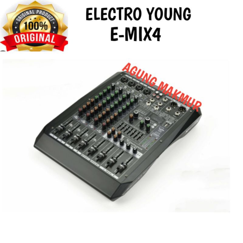 MIXER AUDIO ELECTRO YOUNG E-MIX4 Original 4 channel  - Mixer Electro Young E MIX4 - Mixer Electroyou