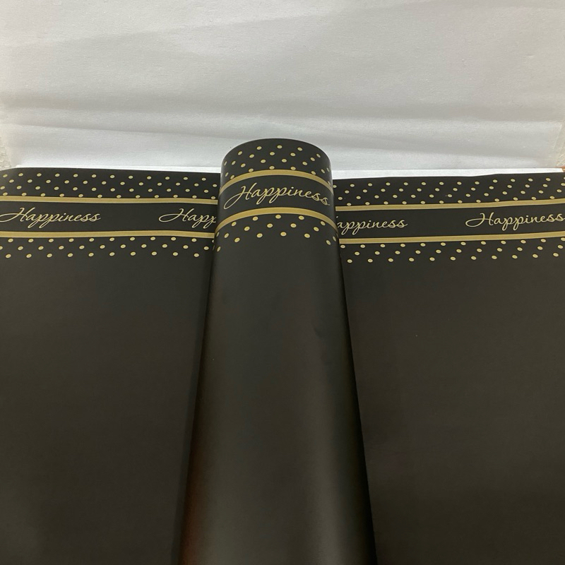 

{ 1 LEMBAR } KERTAS BUKET / bunga cellophane motif garis happiness warna / terlaris