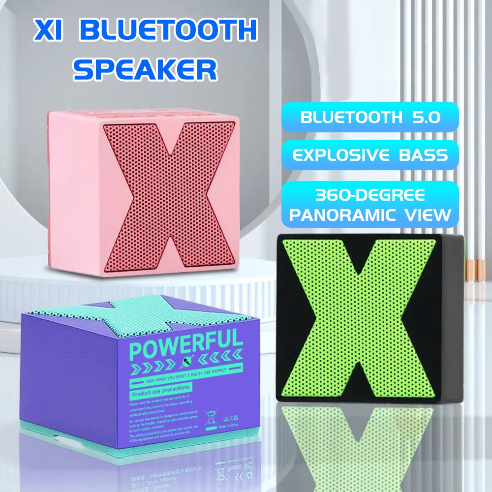 X1 Bluetooth Speaker Wireless Outdoor BT 5.0 Portable Subwoofer Stereo Surround Sound 40mm Mini Blue