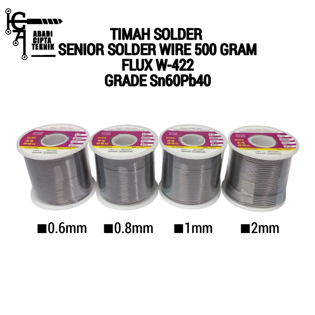 Timah Solder Senior Solder Wire 60/40 500 Gram 0.6mm 0.8mm 1mm 2mm