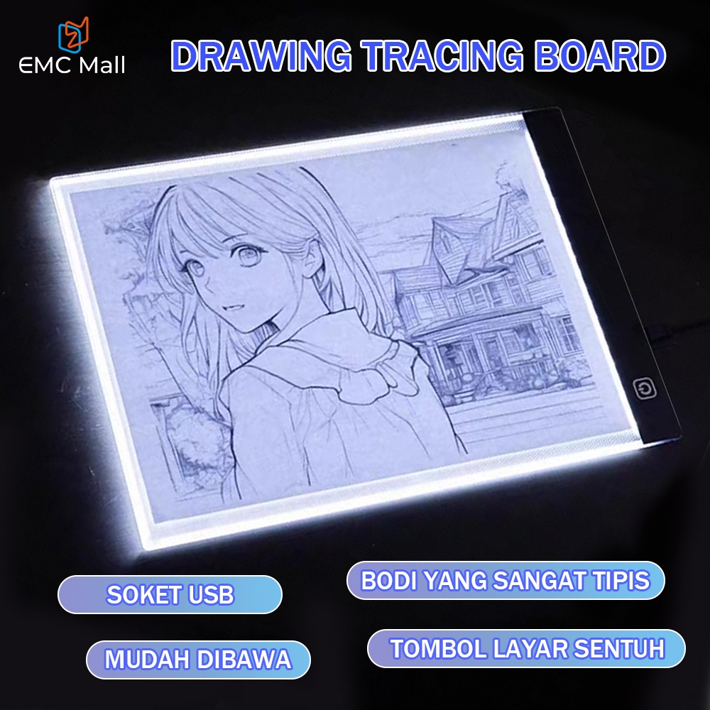 

EMC Mall Tracing Board A5 A4 Tracing Board LED Drawing Stensil Board Papan Jiplak Gambar LED