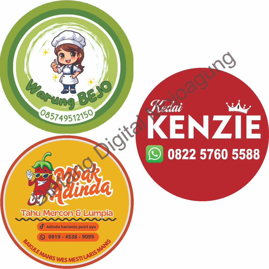 

stiker label makanan anti air 10x10 | stiker cutting free desain terlaris | sticker cutting