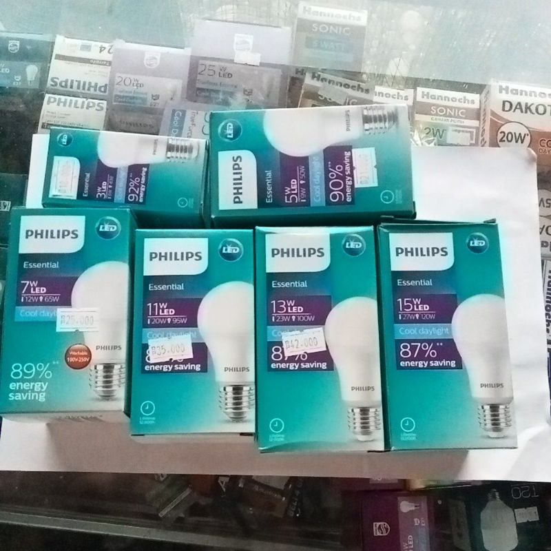 lampu LED Philips essential 3watt,5 Watt,7watt,9 Watt,11 Watt,13 Watt,15 watt