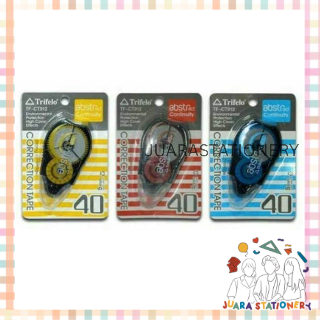 

(811) JUARASTATIONERY Correction Tape Trifelo CT-912 / Tip Ex Kertas Tip-Ex Kertas