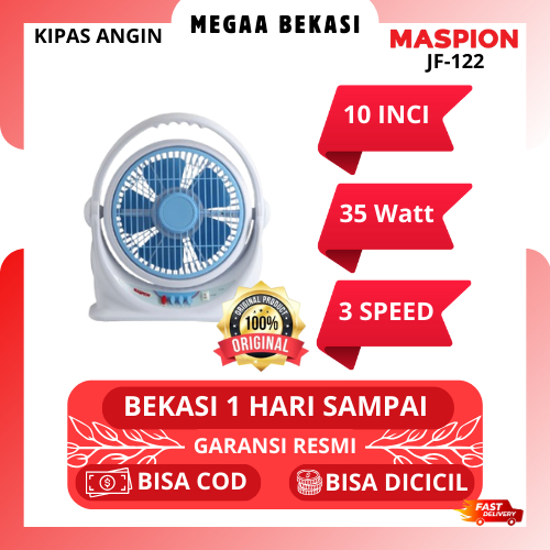 MASPION KIPAS ANGIN KOTAK 10 INCI JF 122 JF-122 JF122 BOX FAN BEKASI MURAH GARANSI RESMI