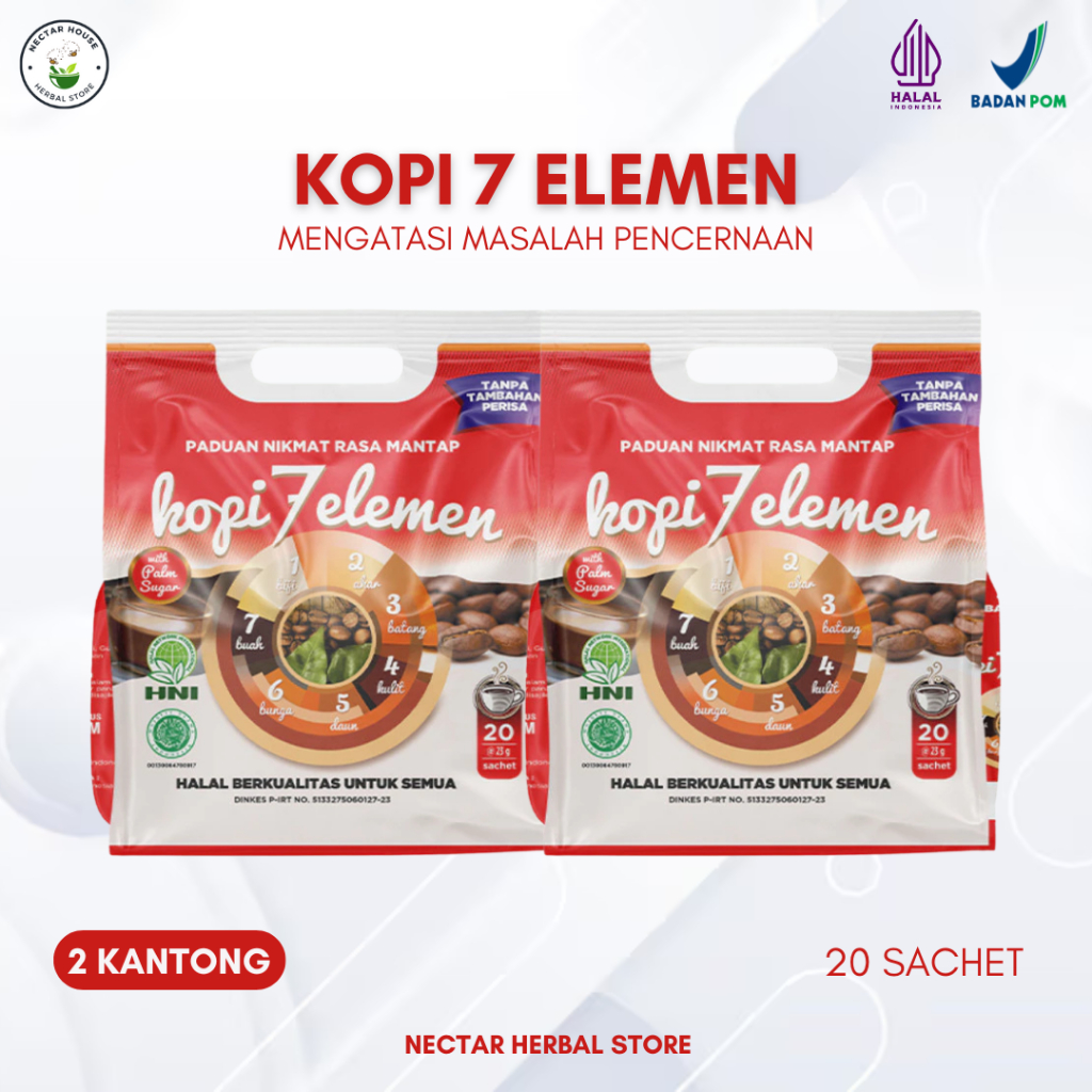 

KOPI 7 ELEMEN ORIGINAL Kaya Rempah Rempah / Kopi Herbal Jamu - HNI BPOM (2 PCS)