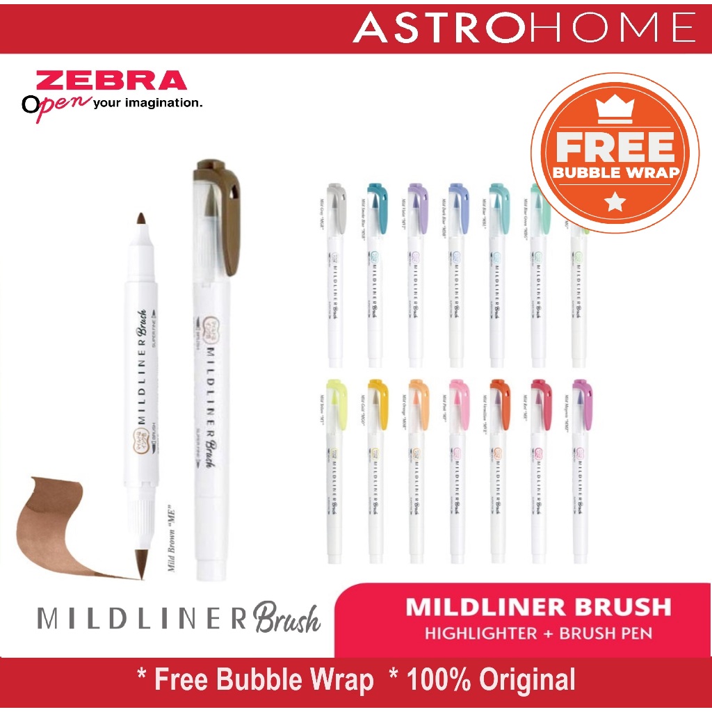 

Spidol Pen Penanda Warna Marker Highlighter Dua Sisi Zebra Mildliner Brush