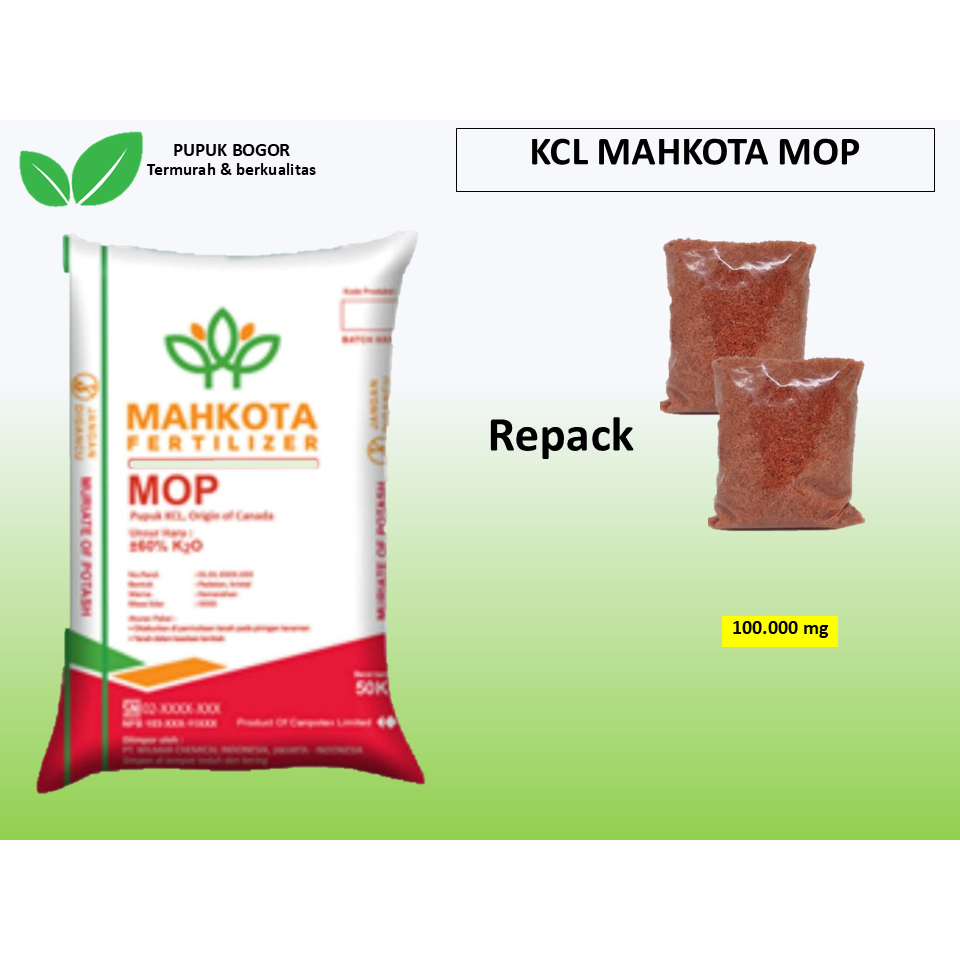 KCL Mahkota MOP Original Canada Pupuk KCL MOP MAHKOTA Kemasan Repack mengatasi kerontokan bunga