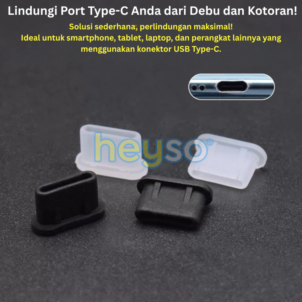 Tutup Pelindung Port Charger Type C Anti Debu Dust Plug — 10