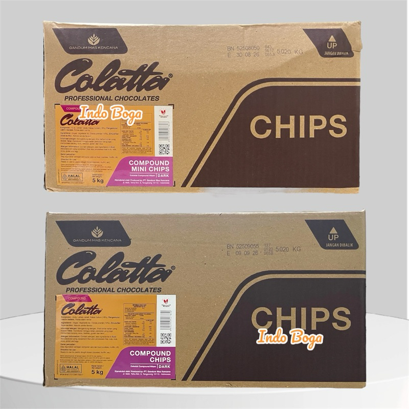 

KARTONAN Colatta choco chips compound 5 kg & colatta chocolate mini chip compound 5kg