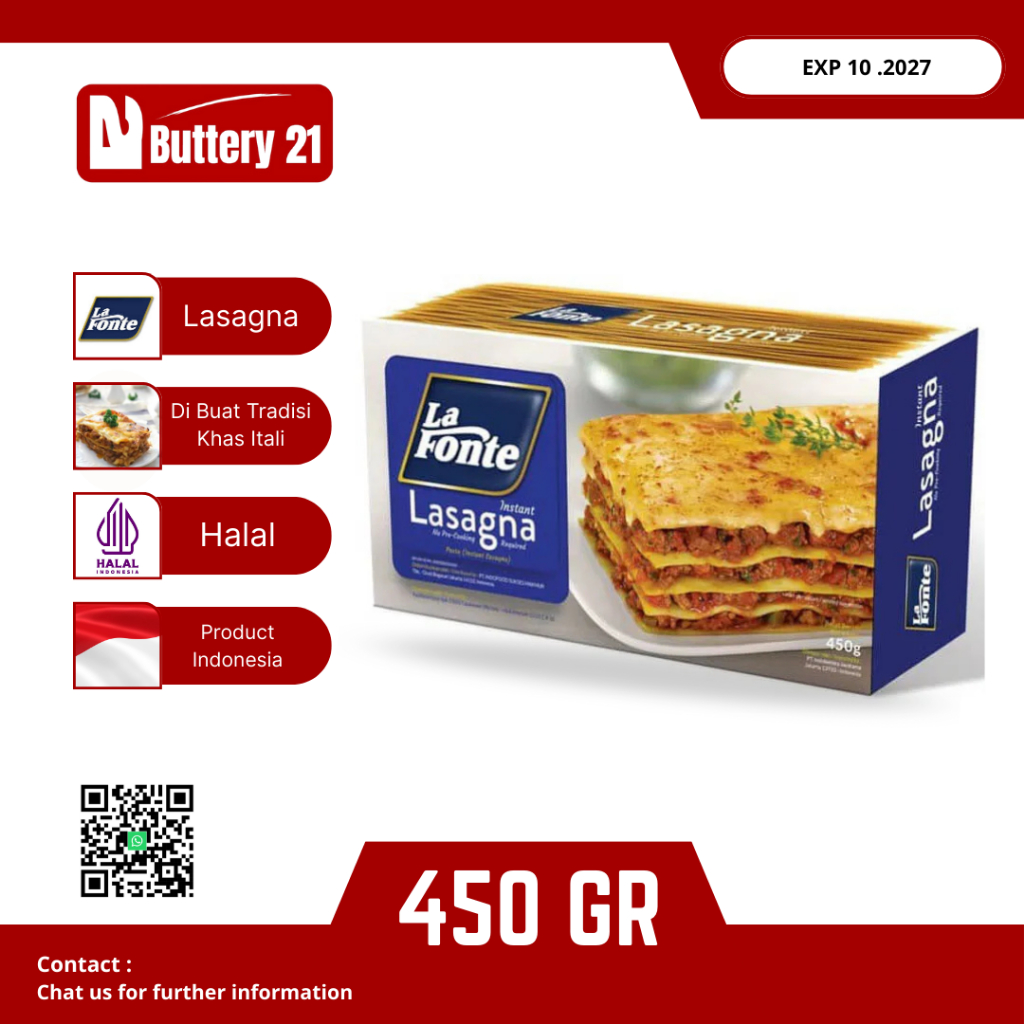 

LA FONTE LASAGNA 450 GR/LAFONTE INSTAN LASAGNA/PASTA LA FONTE