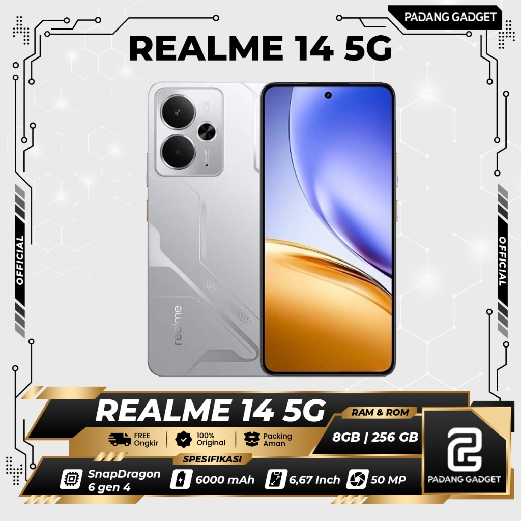 Realme 14 5G 8/256GB HP Smartphone Android Original Garansi Resmi 12 Bulan