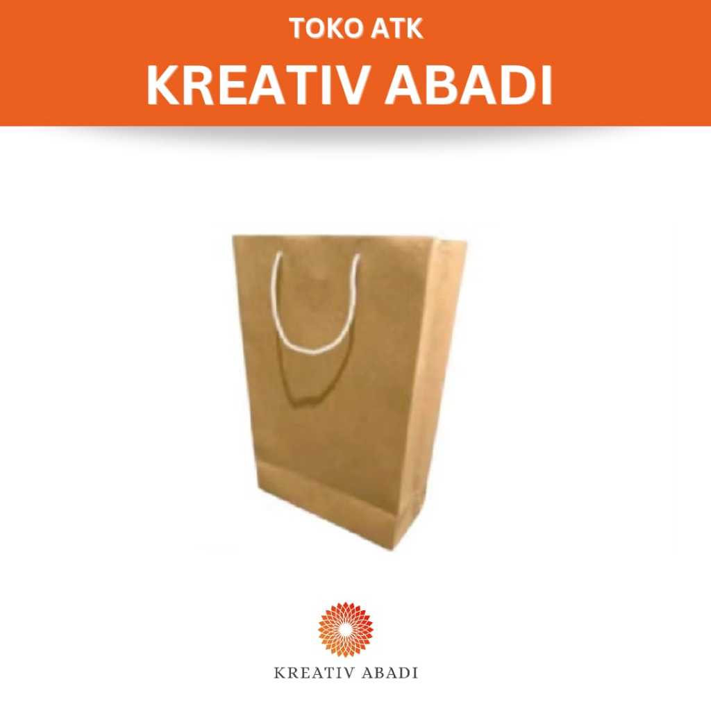 

Paper Bag Polos Coklat Tali 20 x 30 Bahan Kraft 150gsm Tebal