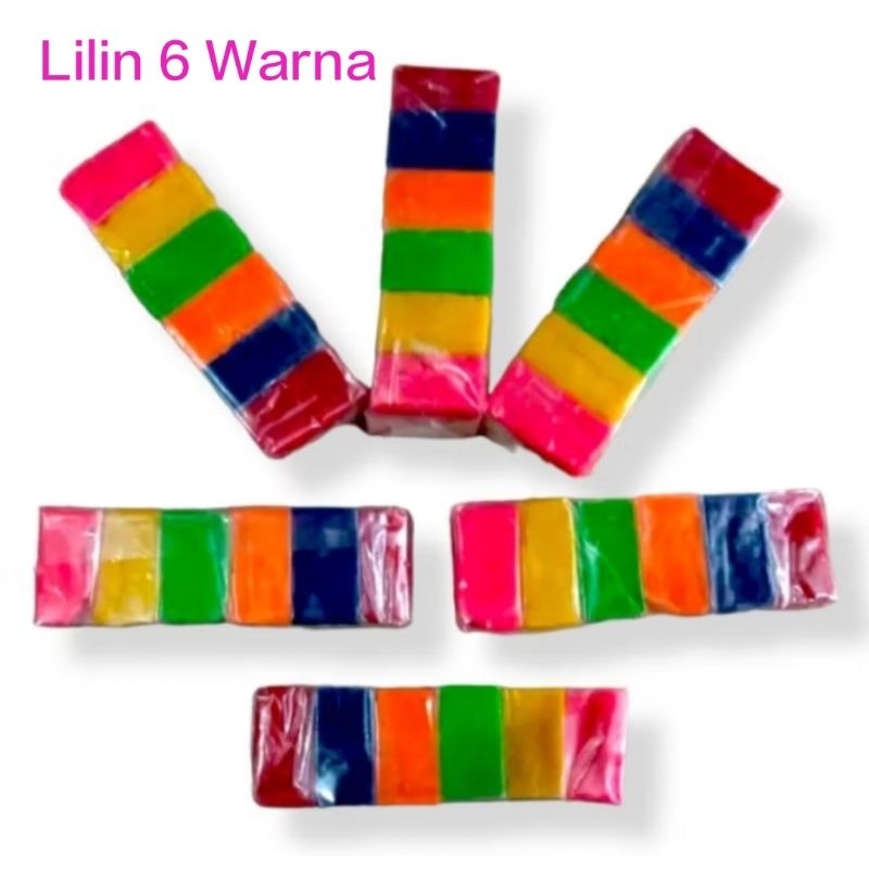 Lilin Mainan - Mainan Lilin Plastisin Malem Plastisin isi 6 Warna - Lilin Mainan