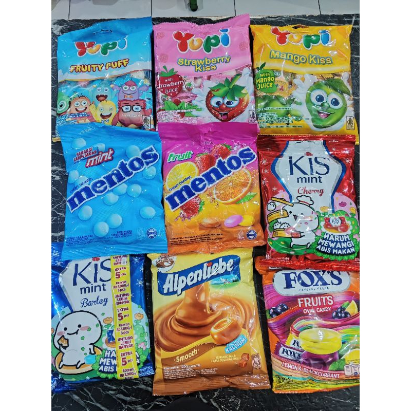 

FOX'S FRUITS OVAL CANDY/KIS MINT/YUPI BAG/YUPI BOX