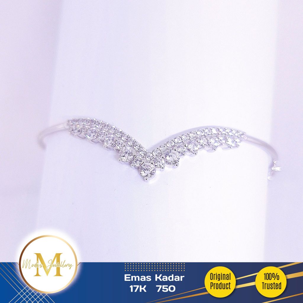 MODIS JEWELLERY - Gelang Bangle Aurel Luxury Putih - Emas 17k 750