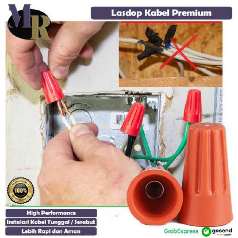 Lasdop 4mm penyambung kabel
