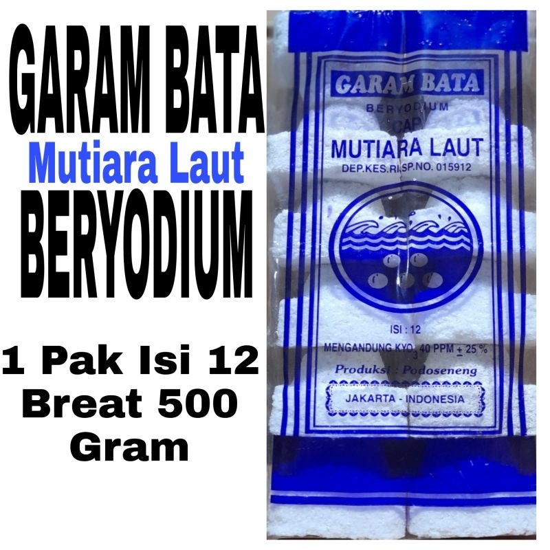 

(1 pack) Garam Bata mutiara laut ISI 12 Berat 500 Gram