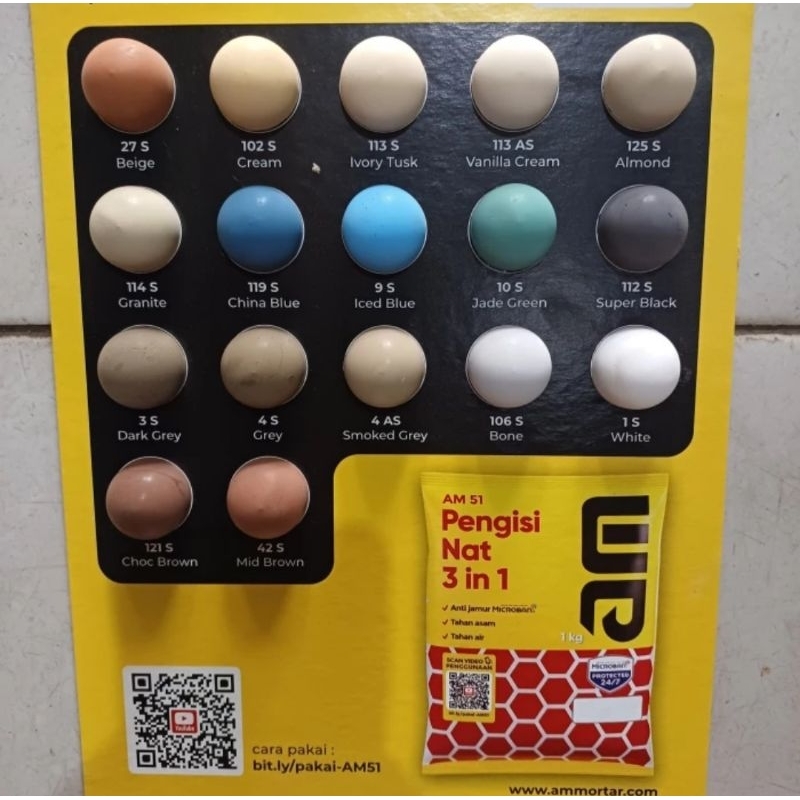 

7lekkar - am 51 pengisi nat keramik super premium 1kg aneka warna