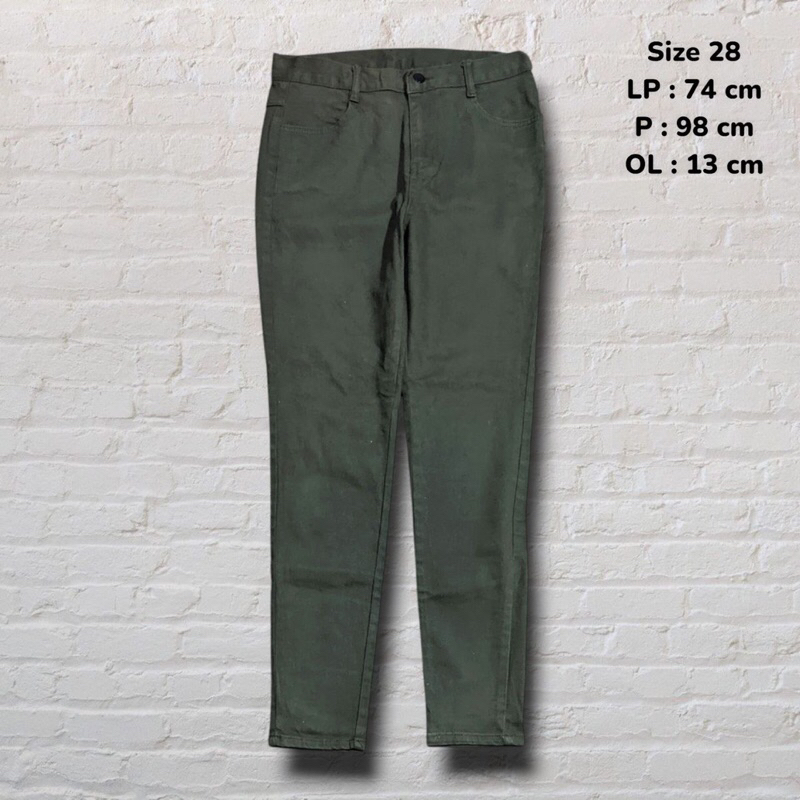 Size 28 Celana Panjang Longpants Jeans Alice Green Army Skinny fit    Second Preloved #CJ821