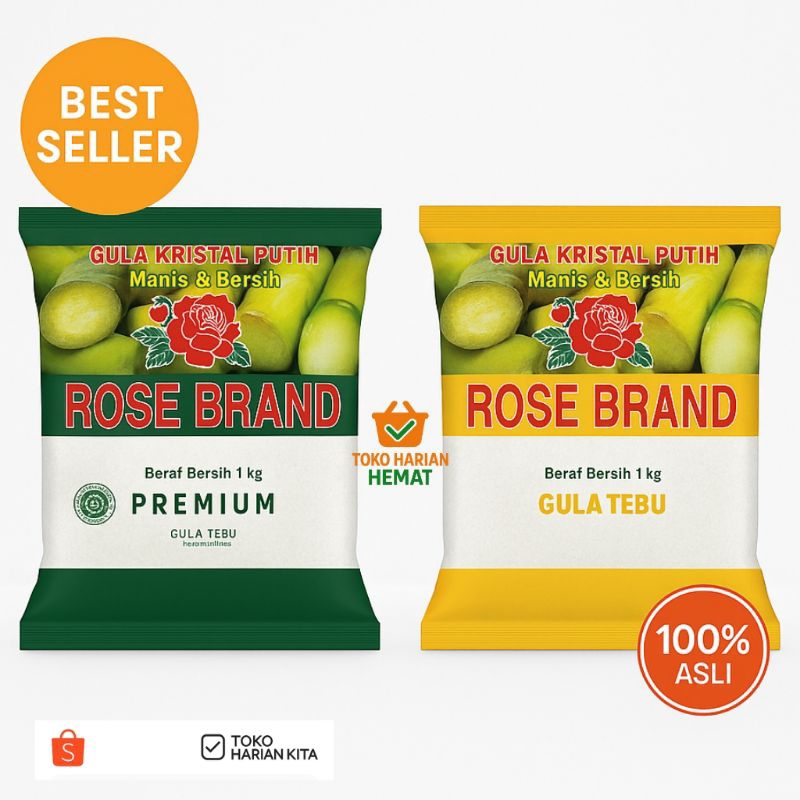 

Gula Pasir Rose Brand 1kg - Gula Kristal Putih Premium / Gula Tebu Asli