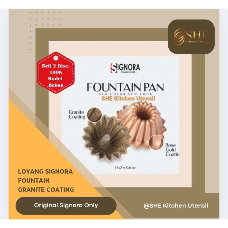 Loyang Kue Marmer Signora anti lengket coating Granit Signora anti lengket