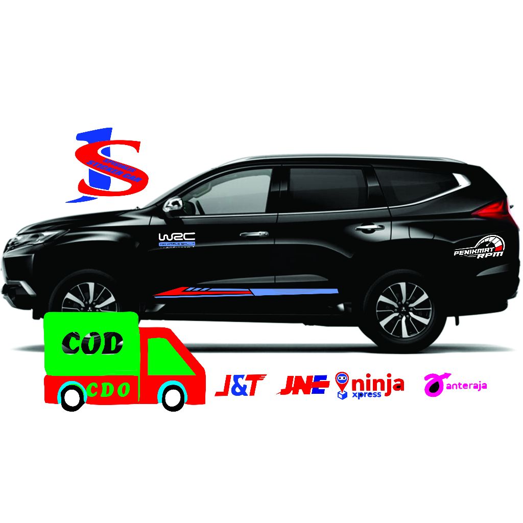 stiker list body samping pintu mobil pajerostiker body samping mobil xenia inova