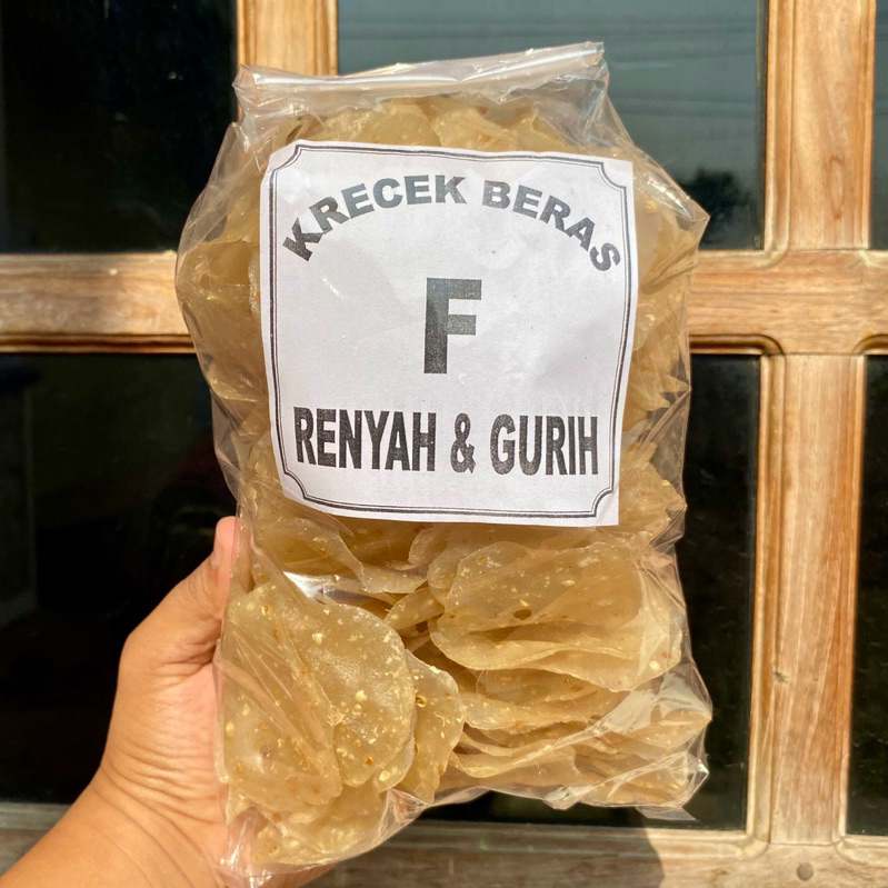 

Krecek Kerupuk Beras Bawang 250gr / Kerupuk Puli Nasi Penyetan / Kerupuk Gendar Homemade