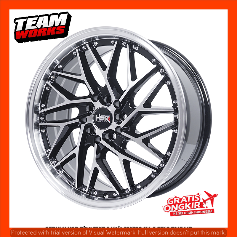 PELEK MOBIL RACING R17 HSR SEPULU LEBAR 7,5 RATA ERTIGA SERENA INNOVA VELG RING 17 BLACK CHROME