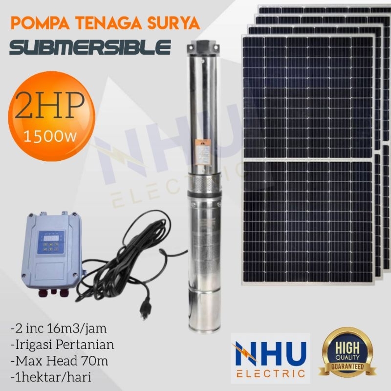 Pompa Submersible Tenaga Surya Solar Pump 2HP