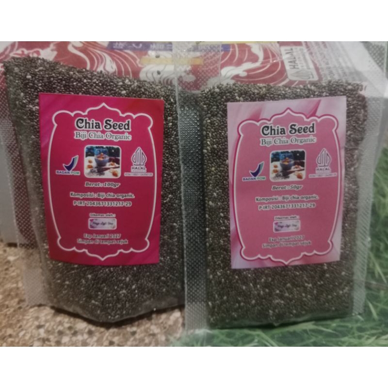 

Chia seed premium 100gr & 50gr biji chia organic bahan minuman dan masakan salad smoothie oatmeal