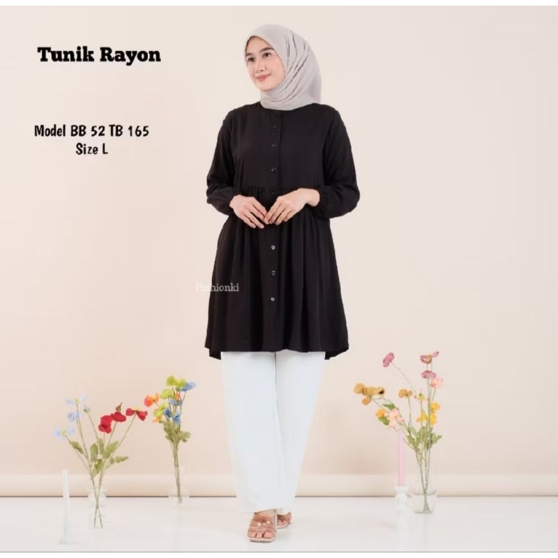 Baju Atasan Panjang Bahan Rayon Premium Tunik kekinian Adem Lembut